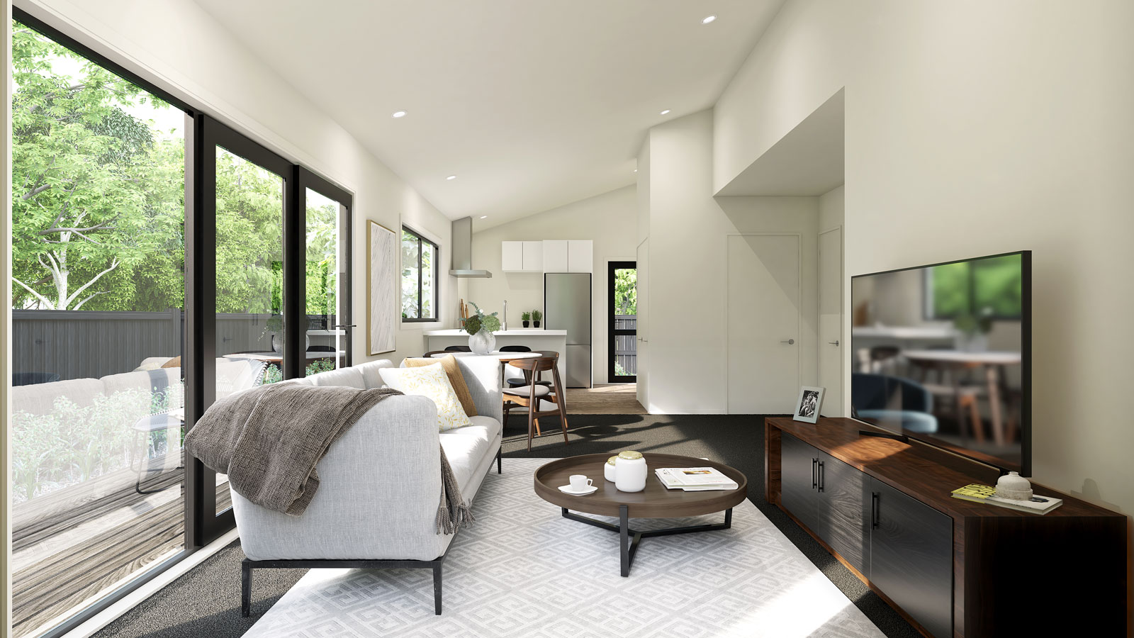 Living room of 65sqm granny flat.