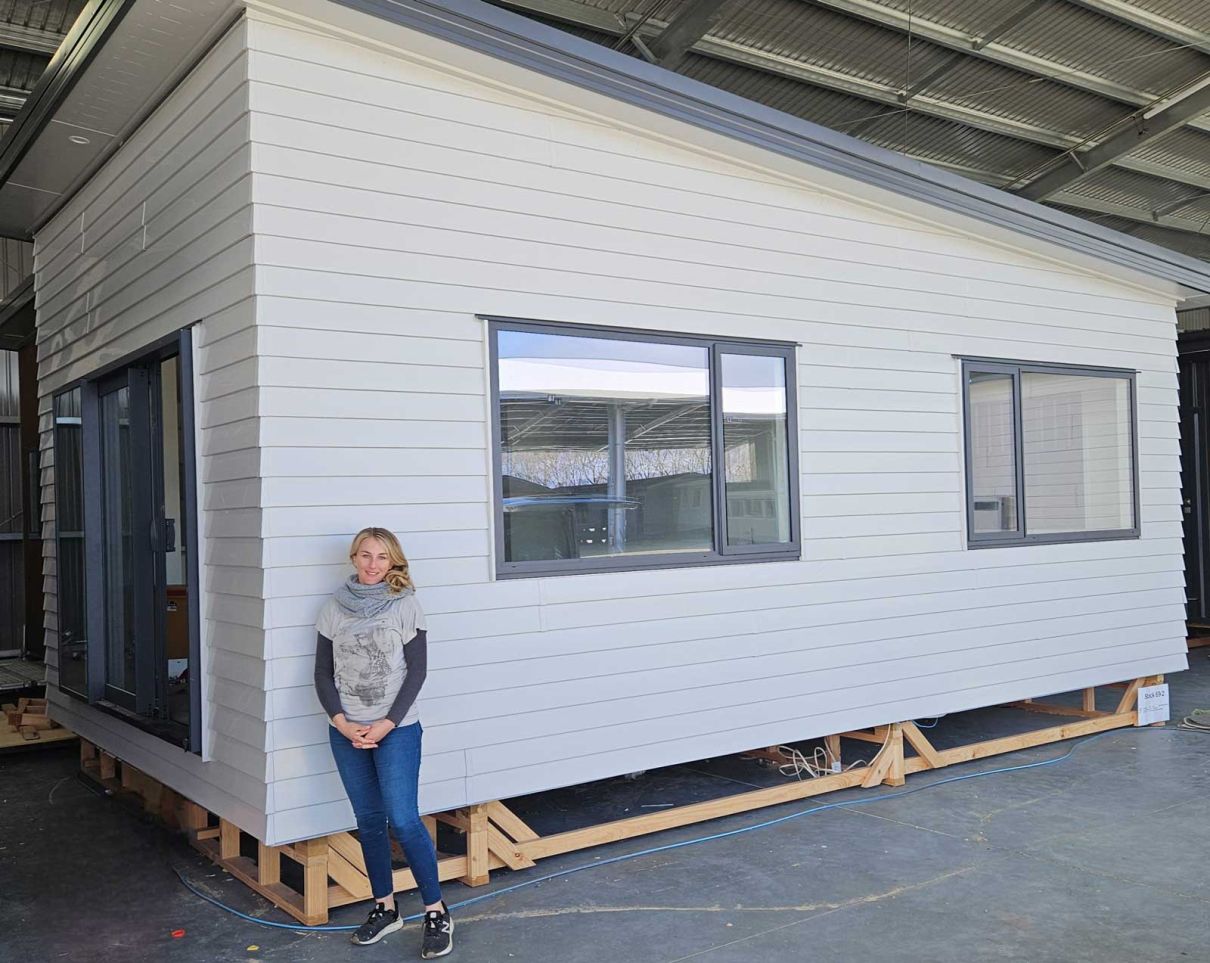 Nicky, our very first client to purchase a home from our Feilding factory.